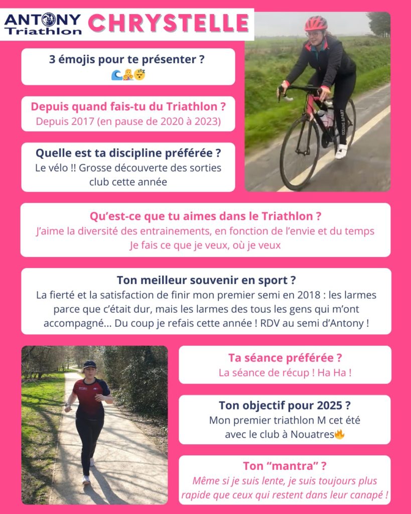Chrystelle - Féminine du club antony triathlon