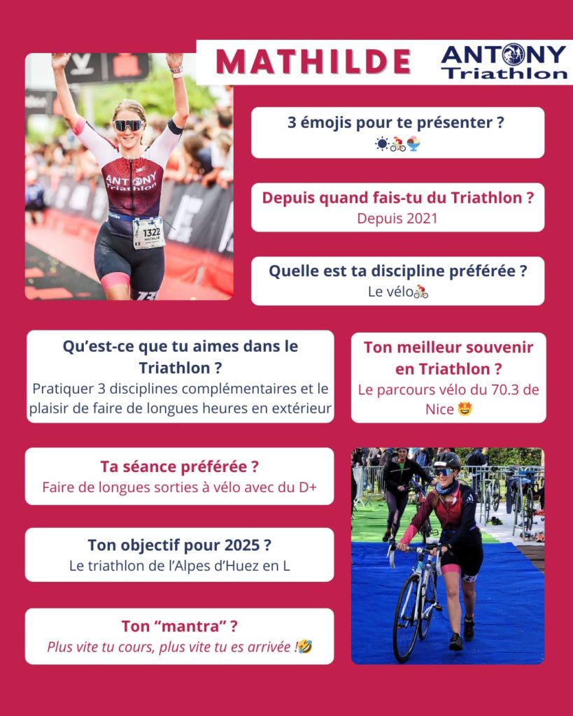 Mathilde - Féminine du club antony triathlon