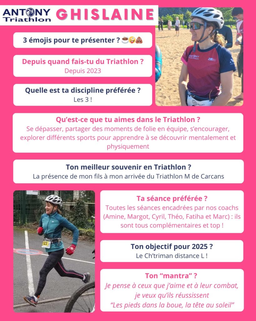 Ghislaine - Féminine du club antony triathlon
