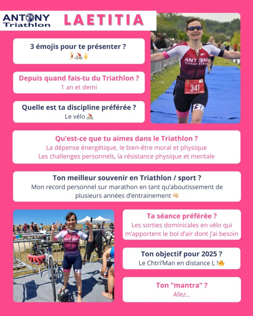 portrait de Laétitia une des feminines du club Antony Triathlon