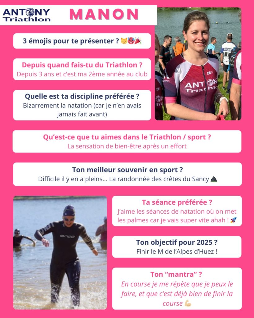 Manon - Féminine du club antony triathlon