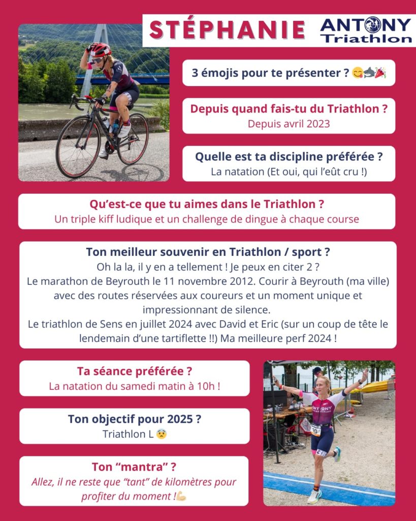 Stéphanie - Féminine du club antony triathlon