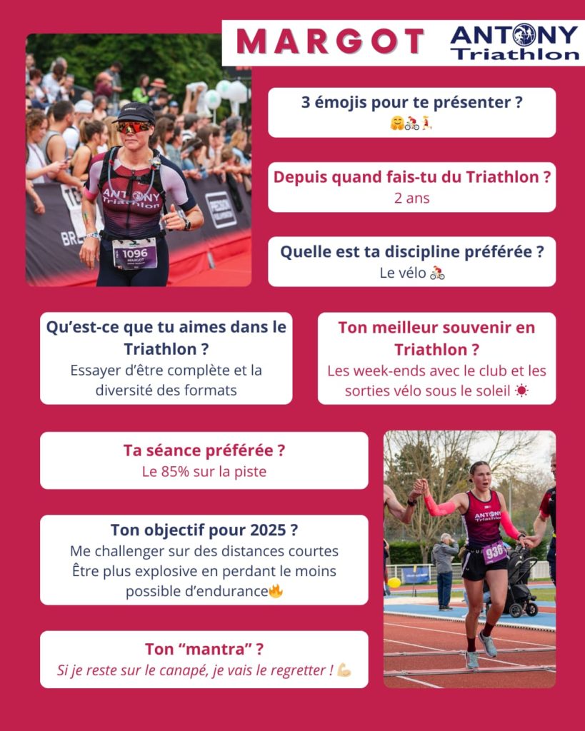 portrait de Margot une des féminines du club Antony Triathlon