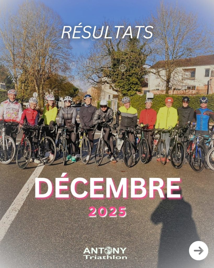 récapitulatif des courses de décembre 2025 pour les adhérents d'Antony Triathlon